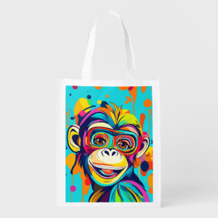 Monkey Smiling Grocery Bag