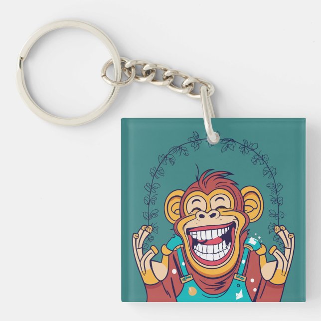 Monkey Smiling Keychain (Front)