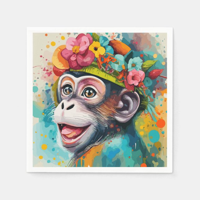 Monkey Smiling Napkins (Front)
