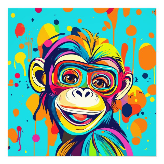 Monkey Smiling Photo Print (Front)