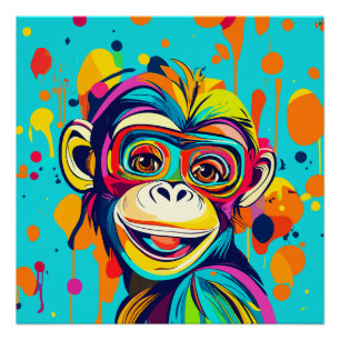 Monkey Smiling Poster