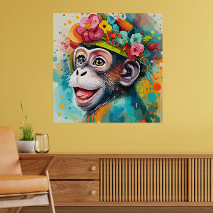 Monkey Smiling Poster