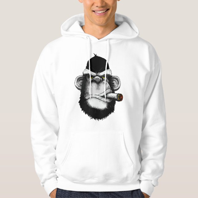 Monkey Smoking Cigar Premium Hoodie (Front)