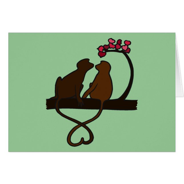 Monkey Smooches Card (Front Horizontal)