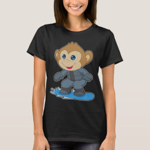 Monkey Snowboard Winter sports T-Shirt
