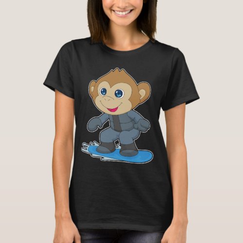 Monkey Snowboard Winter sports T_Shirt