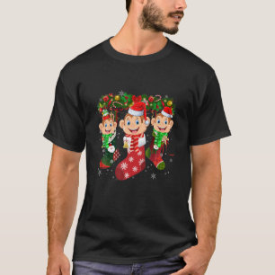 Monkey Socks Christmas Funny Family Pajamas Christ T-Shirt