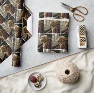 Monkey Staring Out at the Rain Wrapping Paper