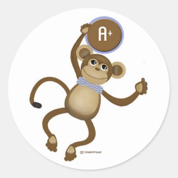 Monkey Sticker by mybabybundles at Zazzle