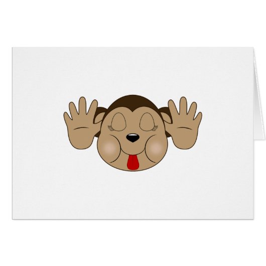 Monkey Sticking Out Tongue Cards (Front Horizontal)