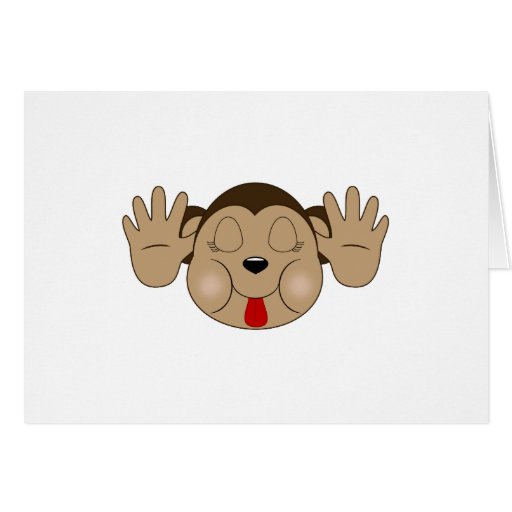 Monkey Sticking Out Tongue Greeting Card | Zazzle