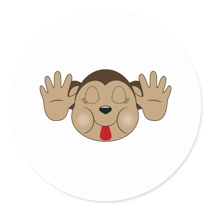 Monkey Sticking Out Tongue Stickers