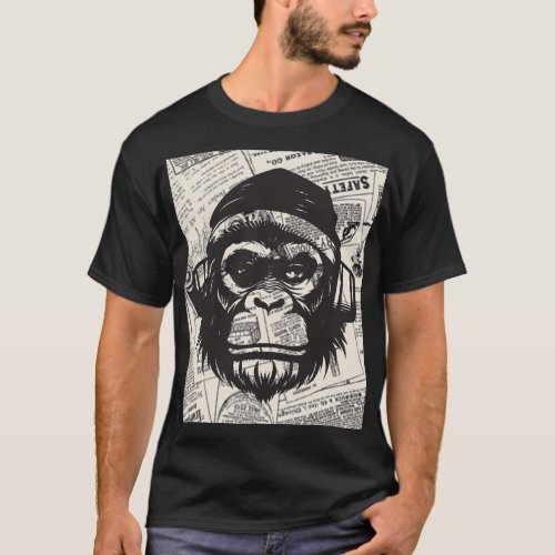Monkey t_shirt nature pattern t_shirt T_Shirt