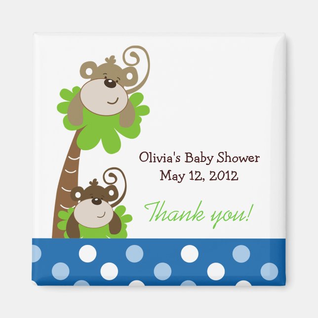 MONKEY TIME (Blue Dot) Favor Magnet (Front)