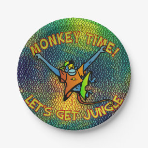 Monkey Time! Let's Get Jungle Paper Plates