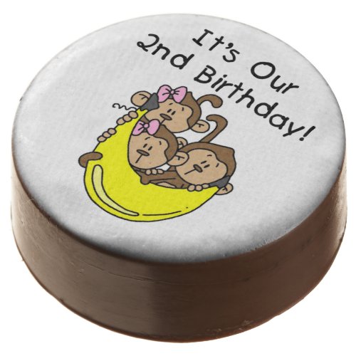 Monkey Triplets 2nd Birthday Dipped Oreos