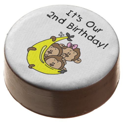 Monkey Triplets 2nd Birthday Dipped Oreos