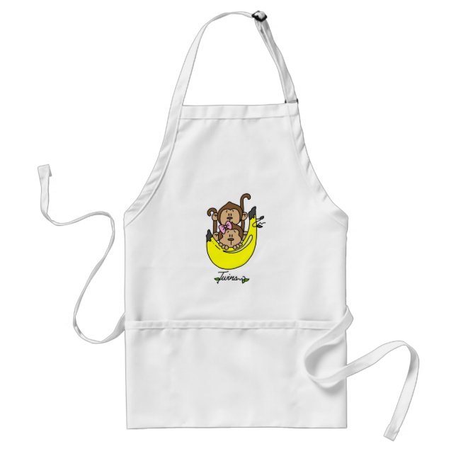Monkey Twin Boy and Girl Tshirts and Gifts Adult Apron (Front)