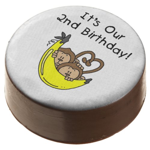 Monkey Twin Boys 2nd Birthday Dipped Oreos