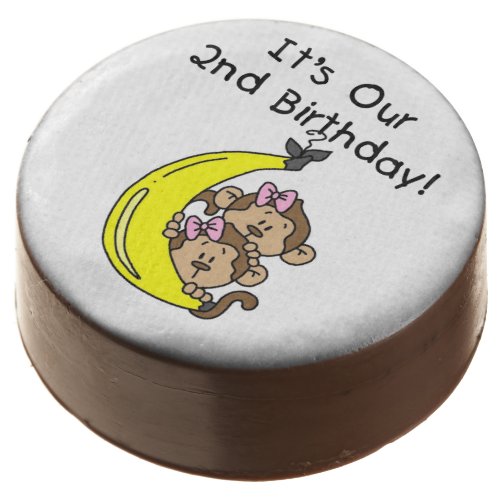 Monkey Twin Girls 2nd Birthday Dipped Oreos