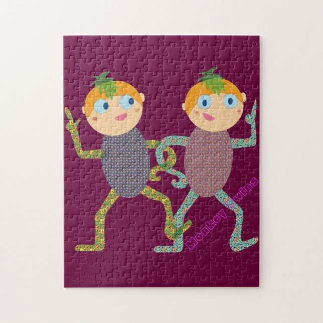 Monkey Twins Jigsaw Puzzle (Vertical)