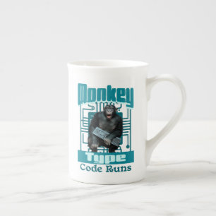 Monkey Type, Code Runs Funny Full-Stack Developer  Bone China Mug