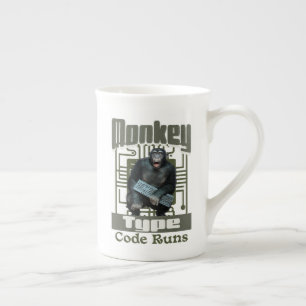 Monkey Type, Code Runs Funny Full-Stack Developer  Bone China Mug