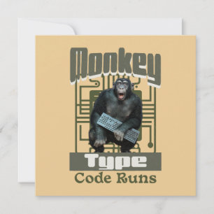 Monkey Type, Code Runs Funny Full-Stack Developer Holiday Card