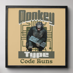 Monkey Type, Code Runs Funny Full-Stack Developer Peel And Stick Photo Tile
