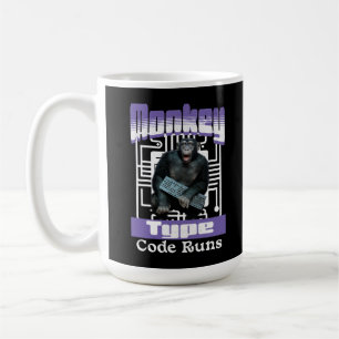 Monkey Typing Code Runs Programmer Humor Coffee Mug
