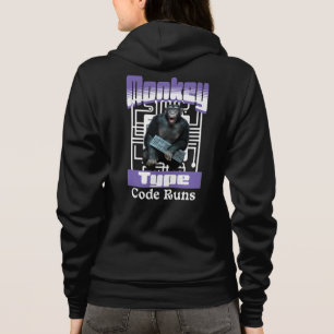 Monkey Typing Code Runs Programmer Humor Hoodie