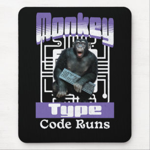 Monkey Typing Code Runs Programmer Humor Mouse Pad
