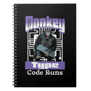 Monkey Typing Code Runs Programmer Humor Notebook