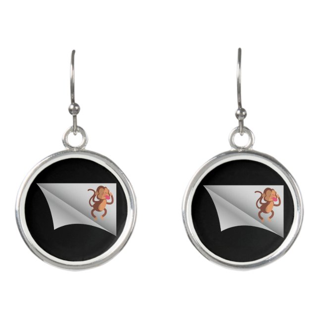 monkey under the patch earrings (Front)