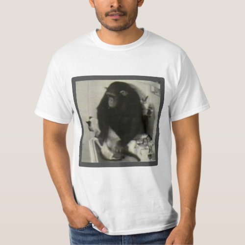 Monkey washing a cat T_Shirt