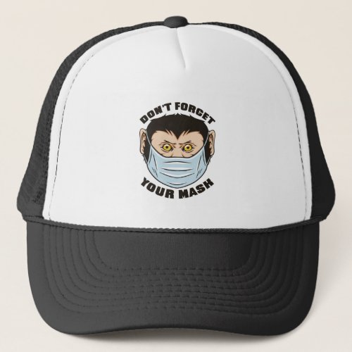 MONKEY WEARING MASK DONT FORGET YOUR MASK TRUCKER HAT