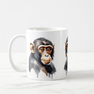 Monkey Wildlife & Nature Water Color Set Coffee Mug