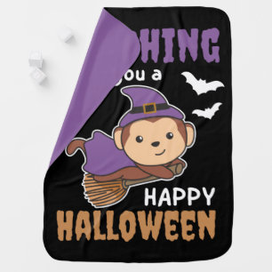Monkey Witch Witches Witching You A Happy Baby Bla Blanket