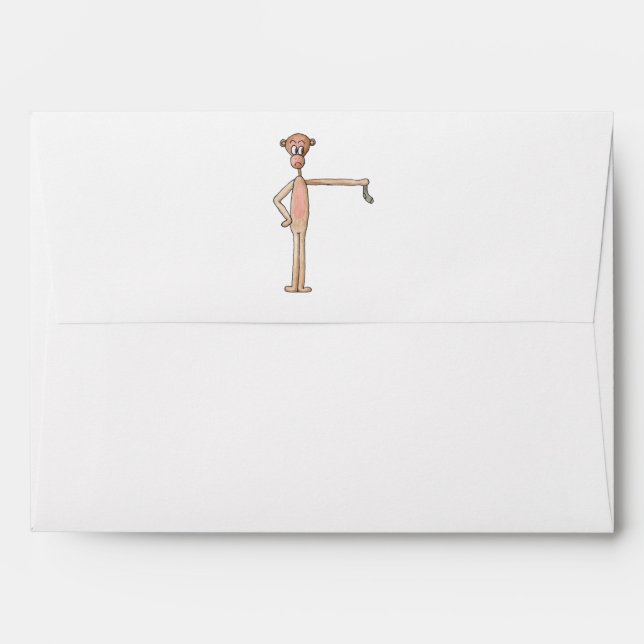 Monkey with a Sock. Envelope (Back (Top Flap))