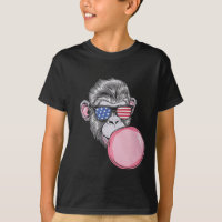 Monkey With American Flag Sungles 4th Of July Gift