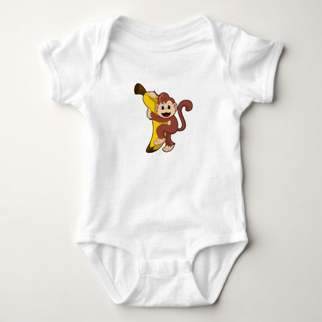 Monkey with Banana (1).PNG Baby Bodysuit (Front)