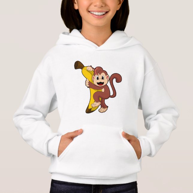 Monkey with Banana (1).PNG Hoodie (Front)