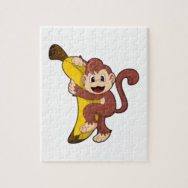 Monkey with Banana (1).PNG Jigsaw Puzzle (Vertical)
