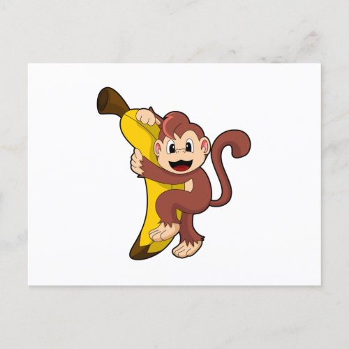 Monkey with Banana 1PNG Postcard
