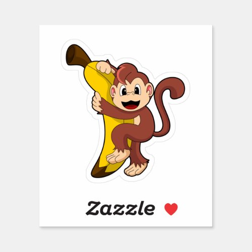 Monkey with Banana 1PNG Sticker