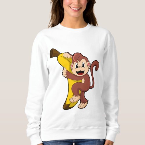 Monkey with Banana 1PNG Sweatshirt