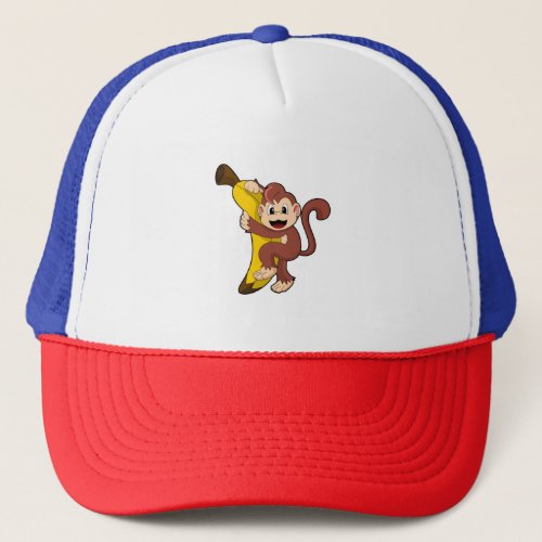 Monkey with Banana 1PNG Trucker Hat
