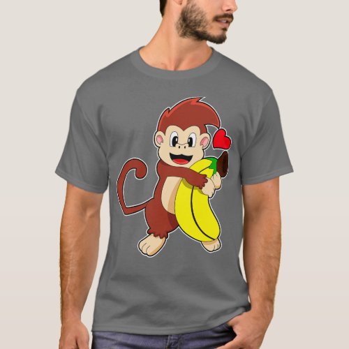 Monkey with Banana 3 T_Shirt