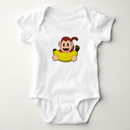 Monkey with Banana Baby Bodysuit