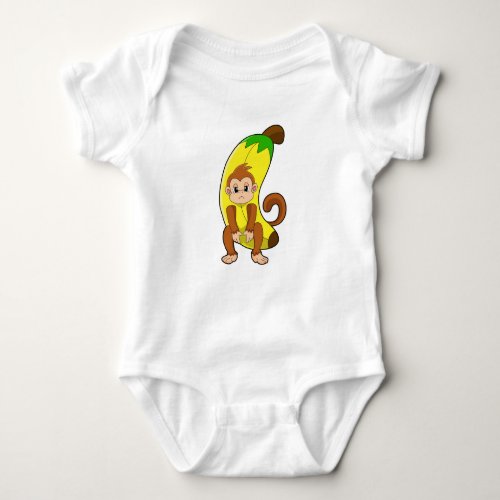 Monkey with Banana Baby Bodysuit